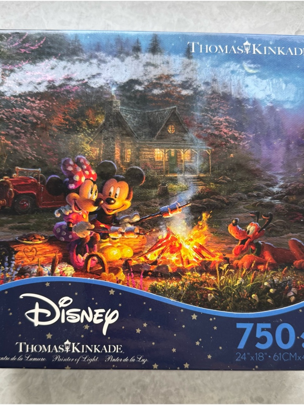 Disney Thomas Kinkade Mickey & Minnie Campfire 750-Piece Puzzle - Colorful